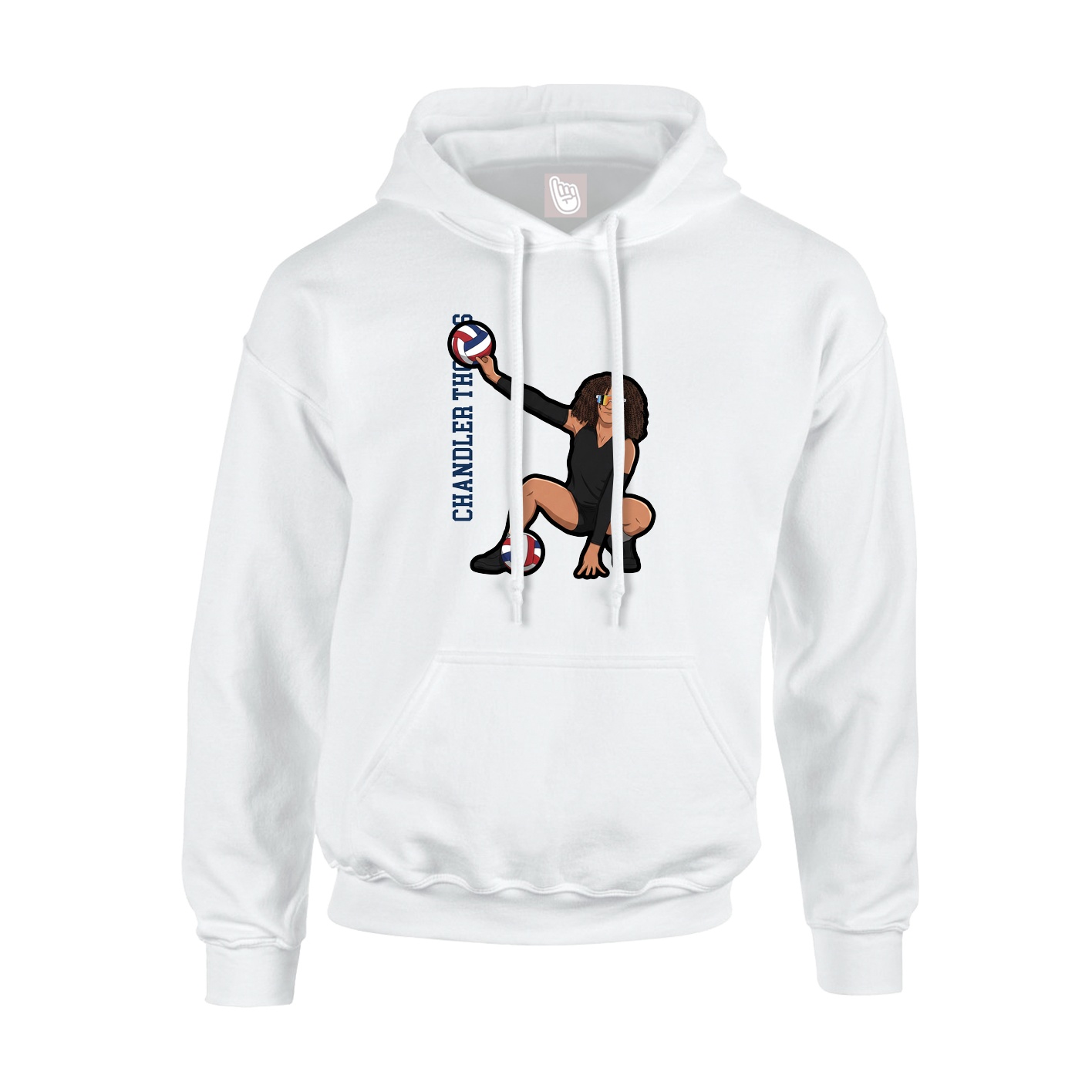 Youth Hoodie — Name Vertical in White