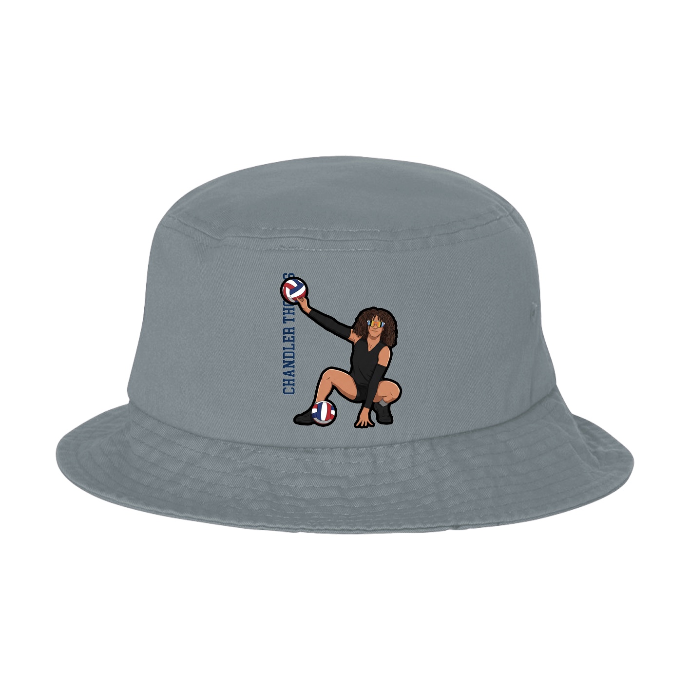 Bucket Cap — Name Vertical in Grey