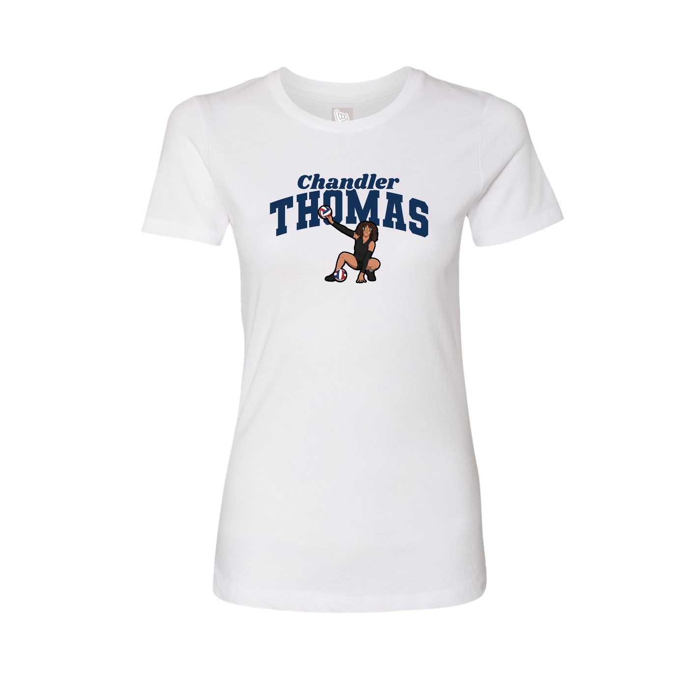 Fitted Women's Tee — Signature Arch in White