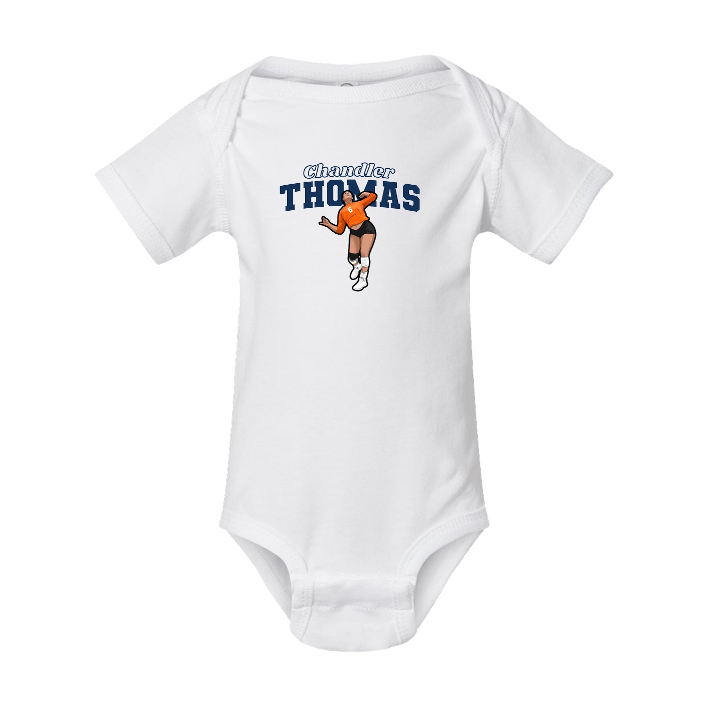 Baby Onesie — Name Arch in White