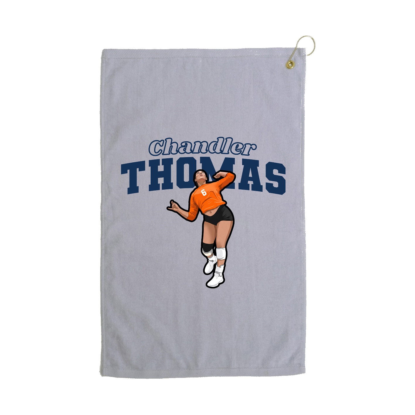 Golf Towel — Name Arch in Grey
