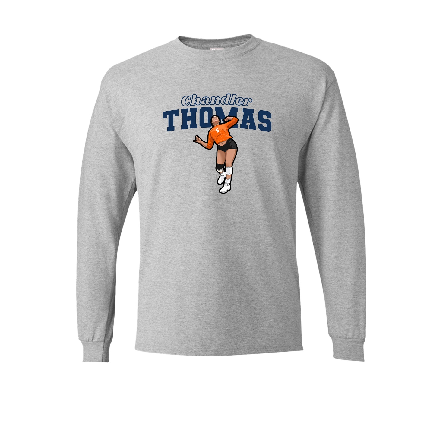 Long Sleeve Tee — Name Arch in Grey
