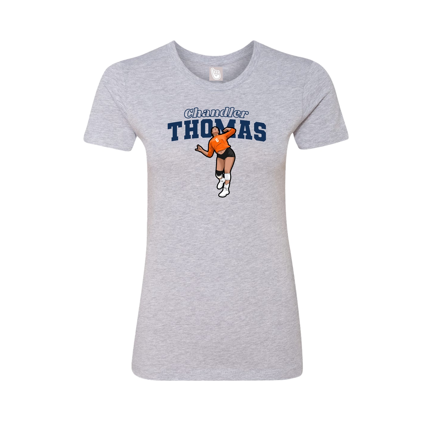 Fitted Women's Tee — Name Arch in Grey