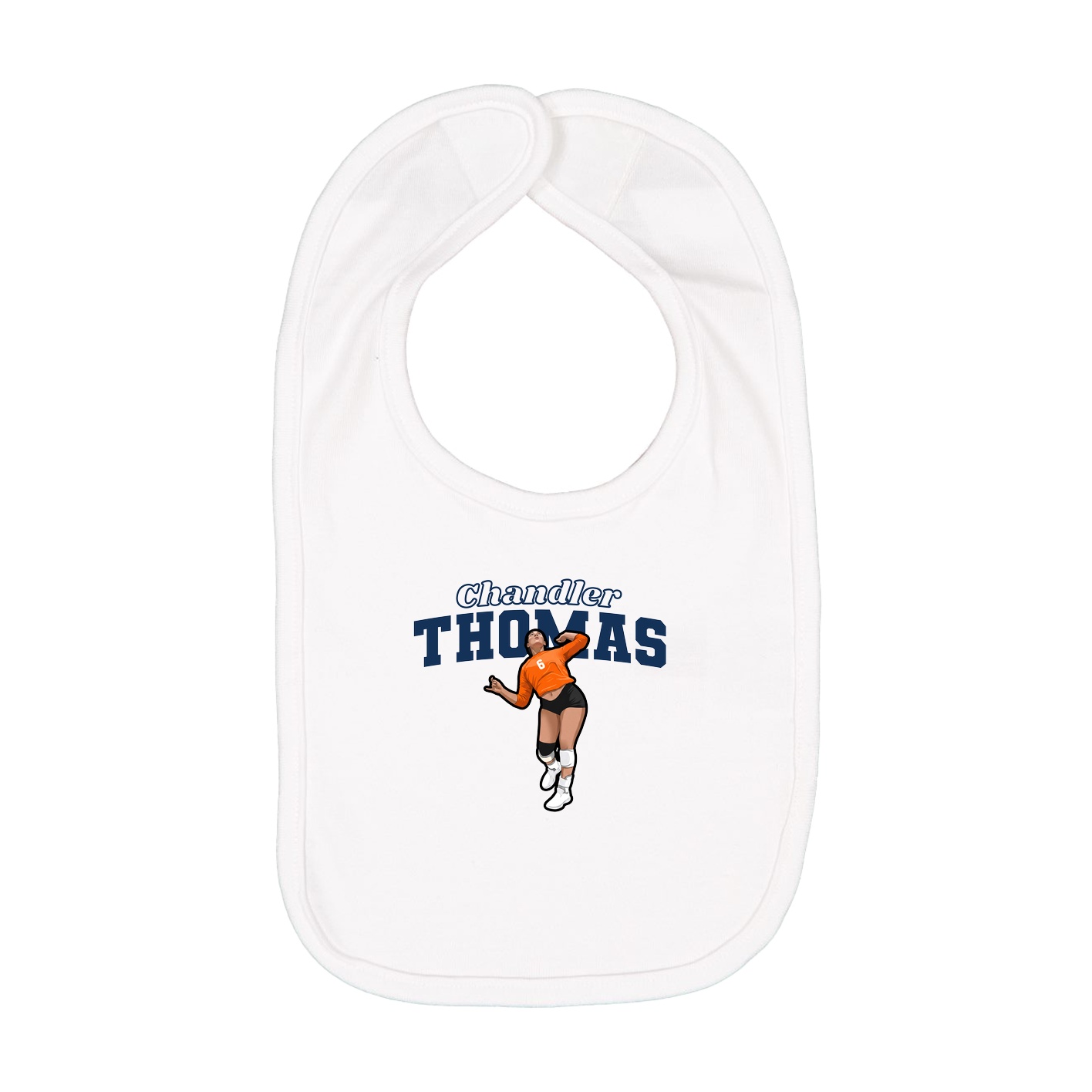 Infant Bib — Name Arch in White