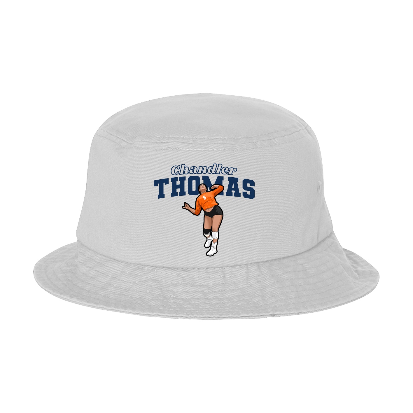 Bucket Cap — Name Arch in White