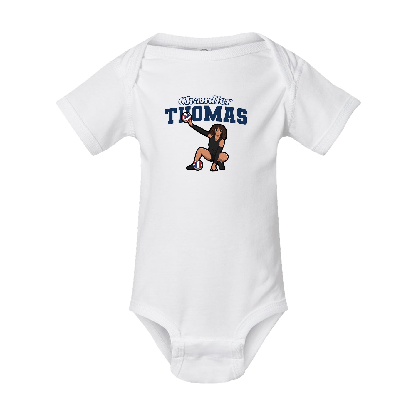 Baby Onesie — Name Arch in White
