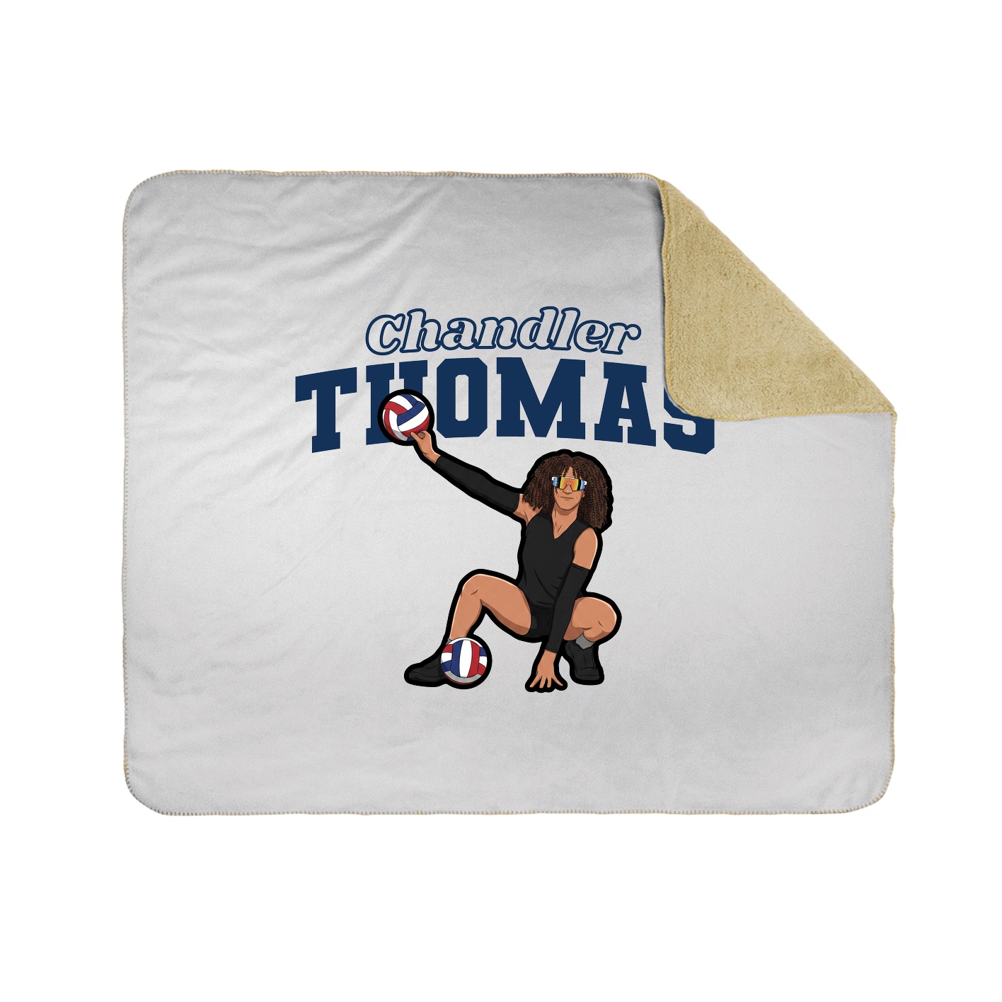Throw Blanket — Name Arch in White