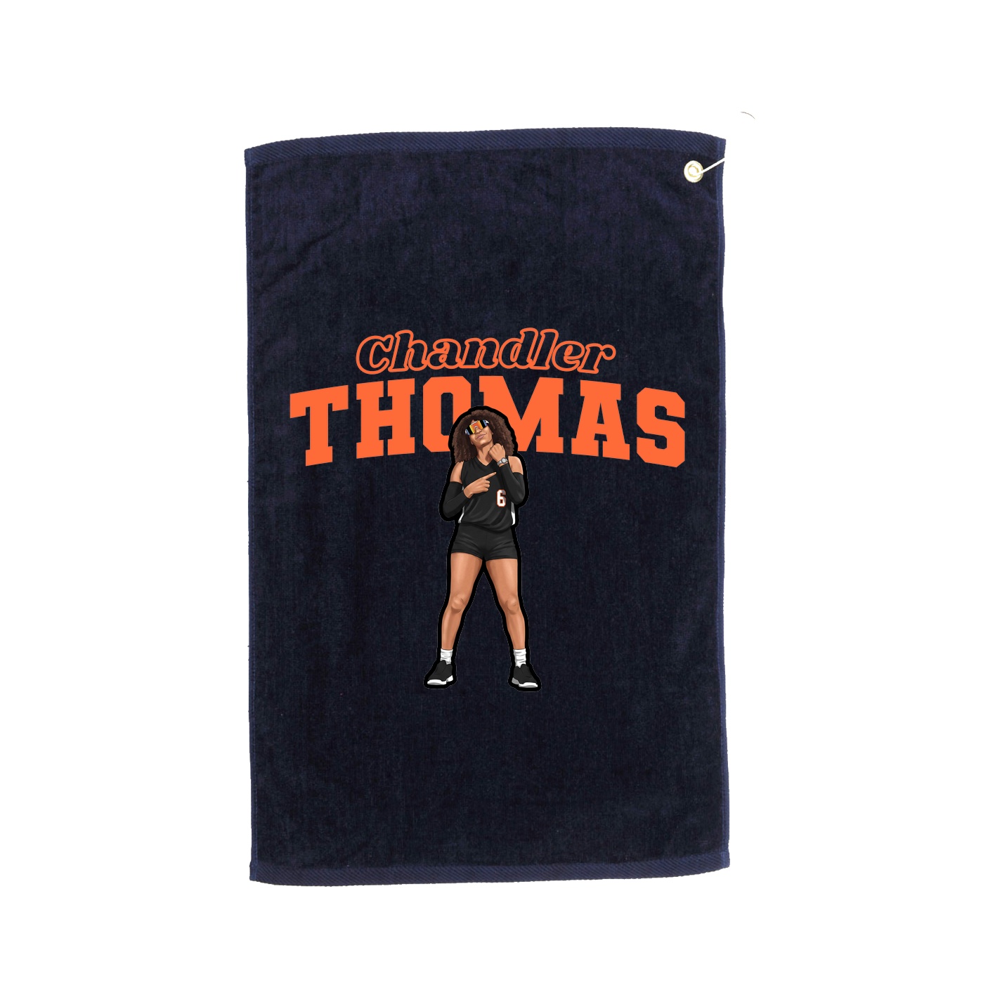 Golf Towel — Name Arch in Navy