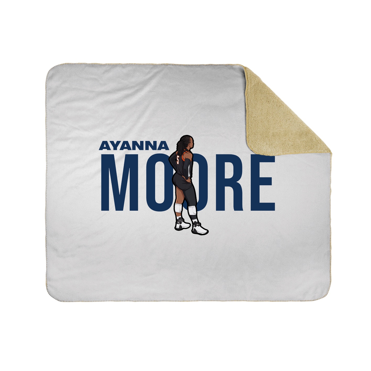 Throw Blanket — Player Name in White