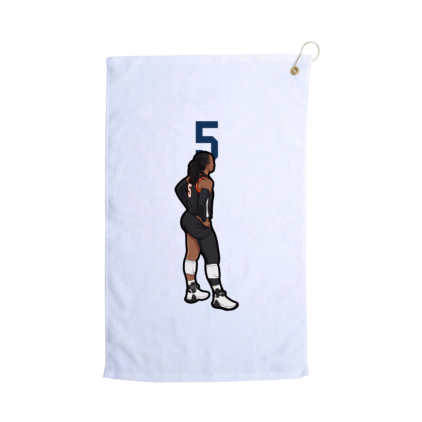 Golf Towel — Number Top in White