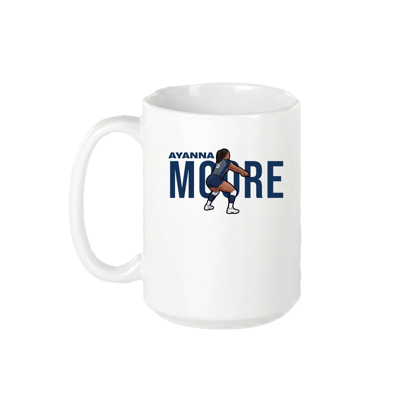 15oz Coffee Mug — Player Name in White