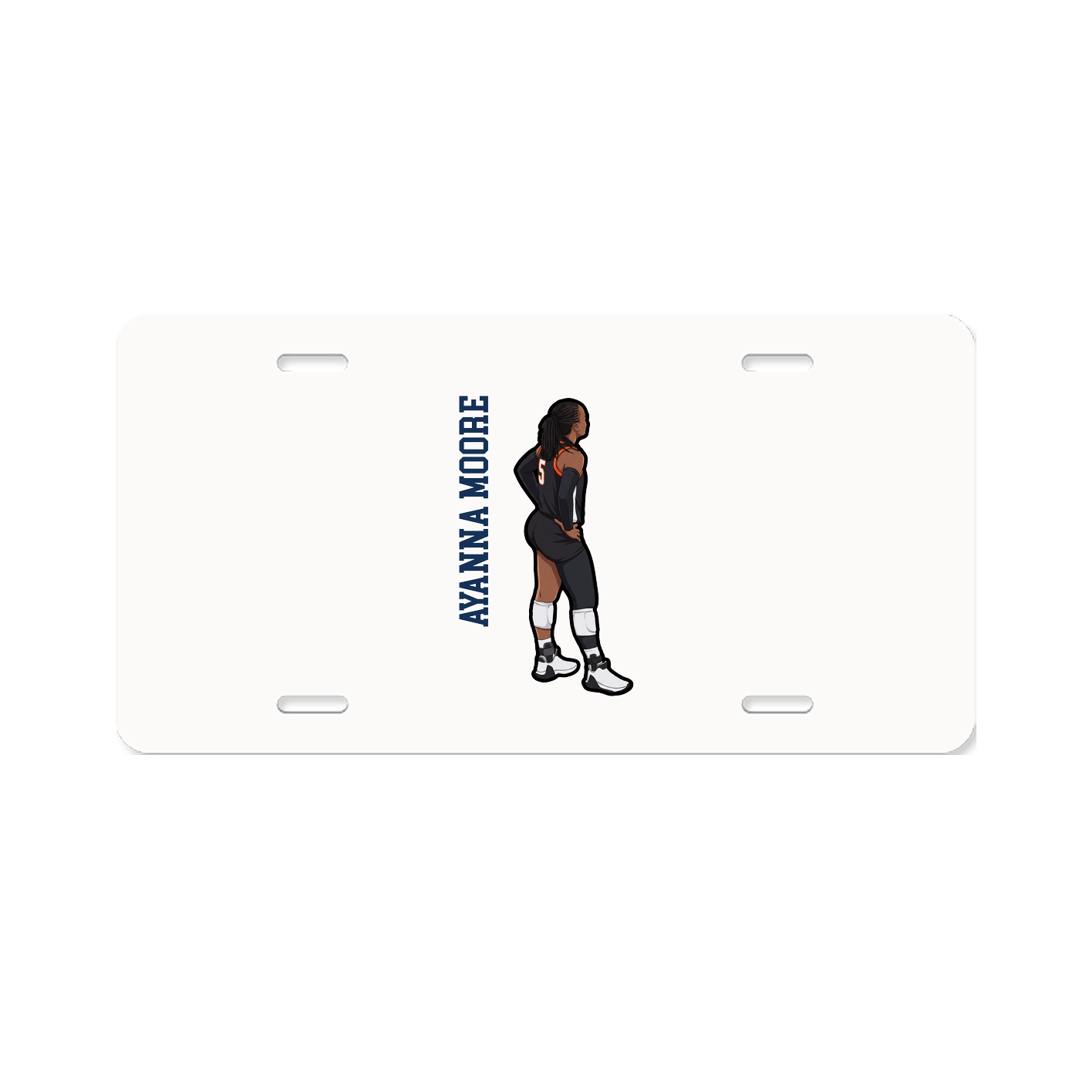 License Plate — Name Vertical in Classic