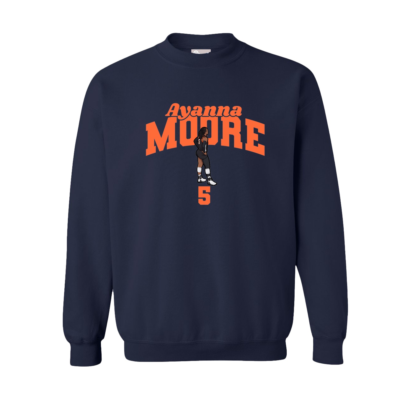 Fleece Crew — Signature Arch in Navy