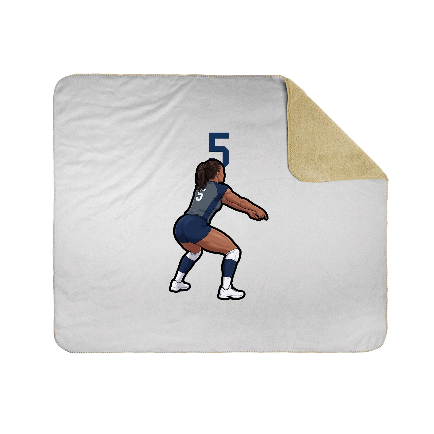 Throw Blanket — Number Top in White