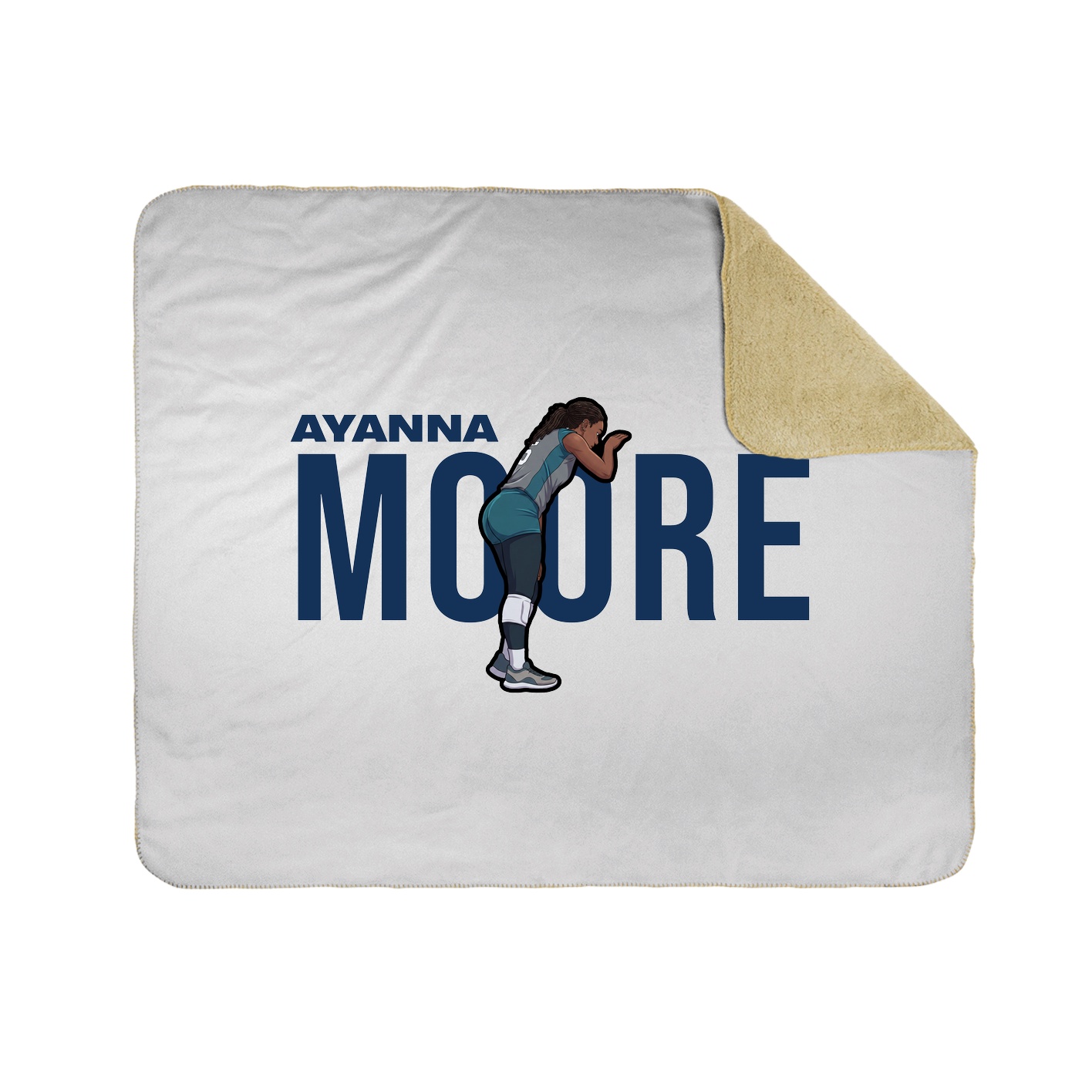 Throw Blanket — Player Name in White