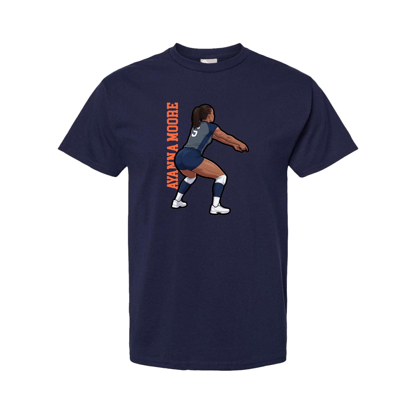 Tee — Name Vertical in Navy