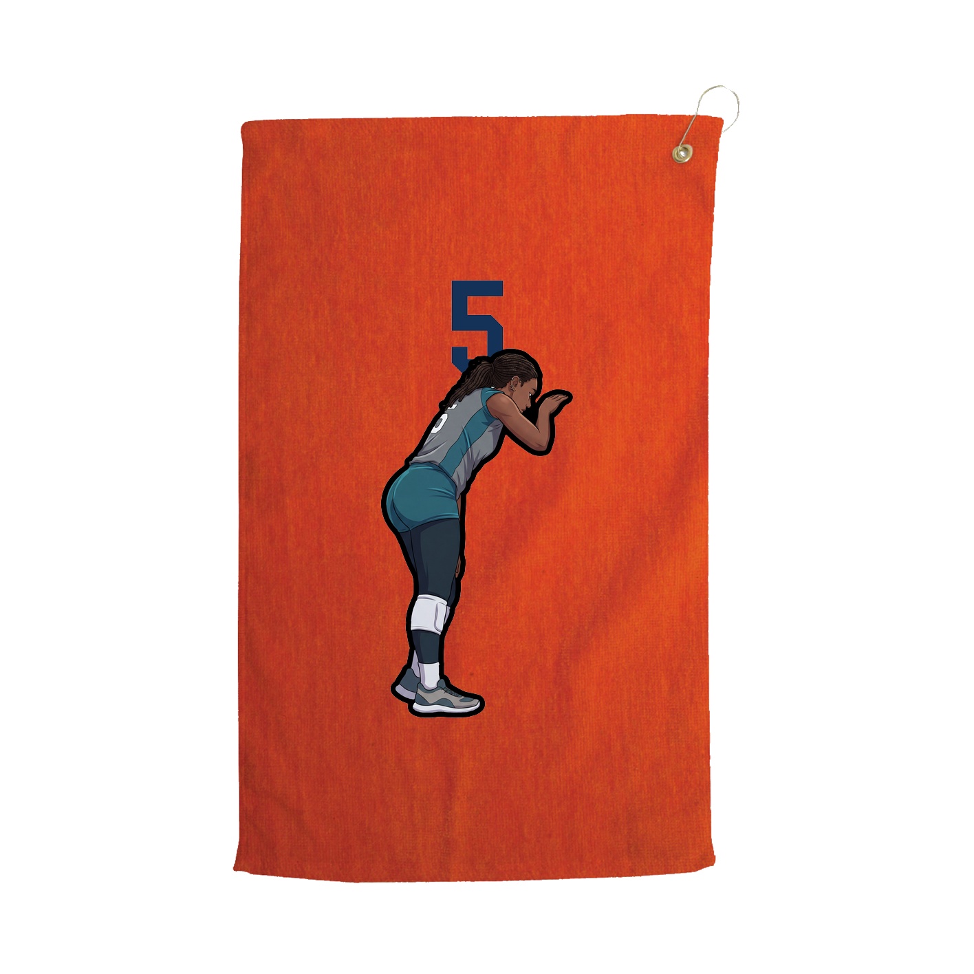 Golf Towel — Number Top in Orange