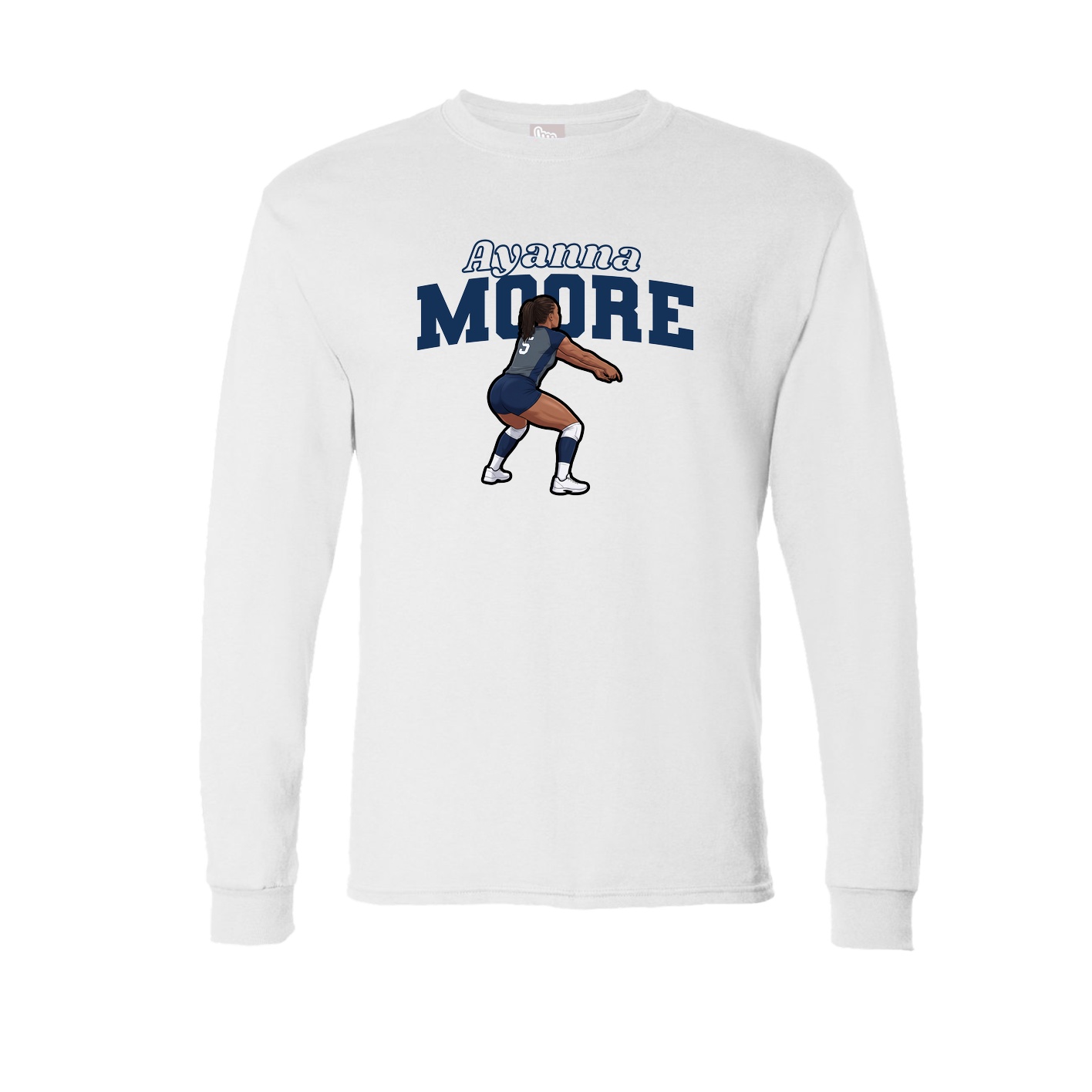 Long Sleeve Tee — Name Arch in White