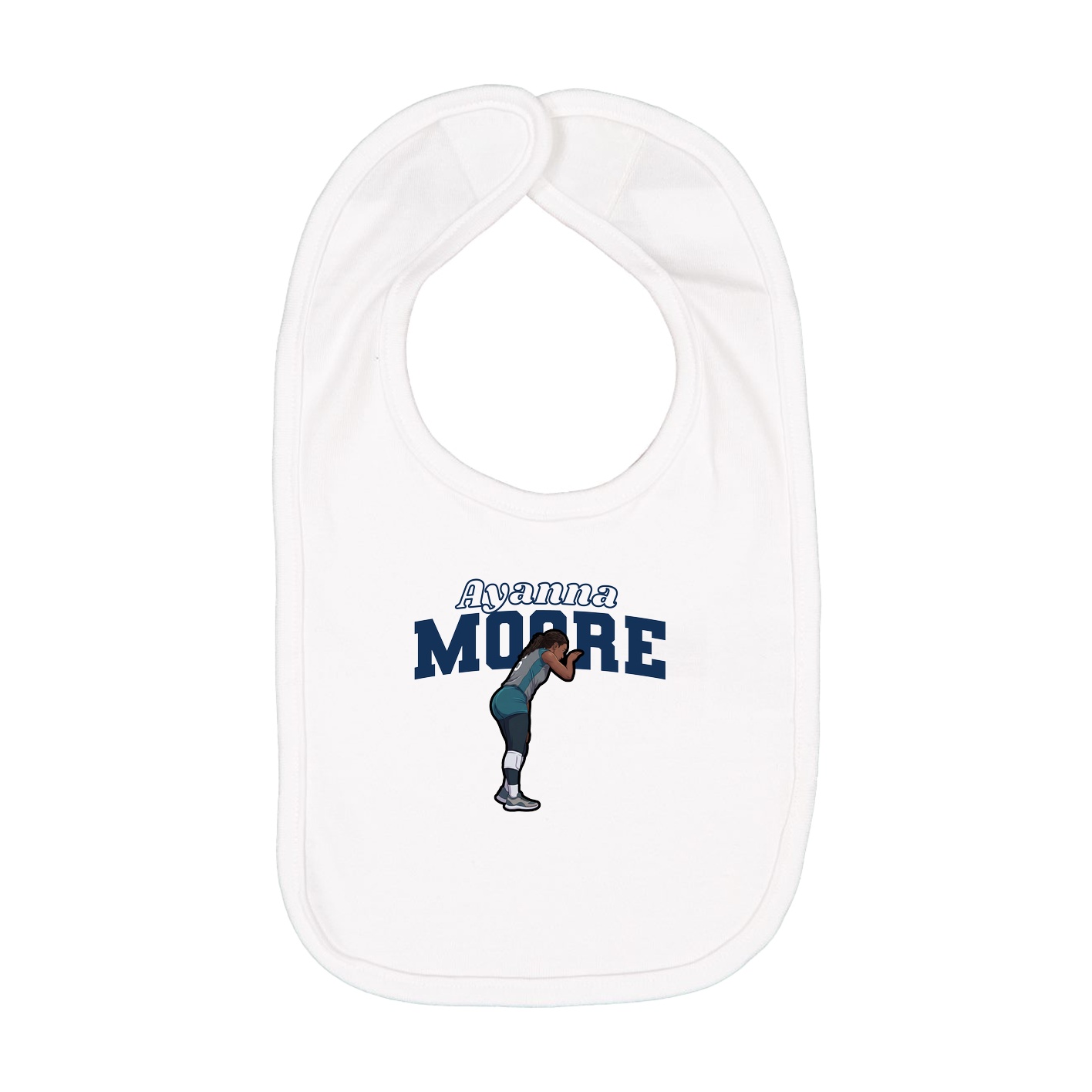 Infant Bib — Name Arch in White
