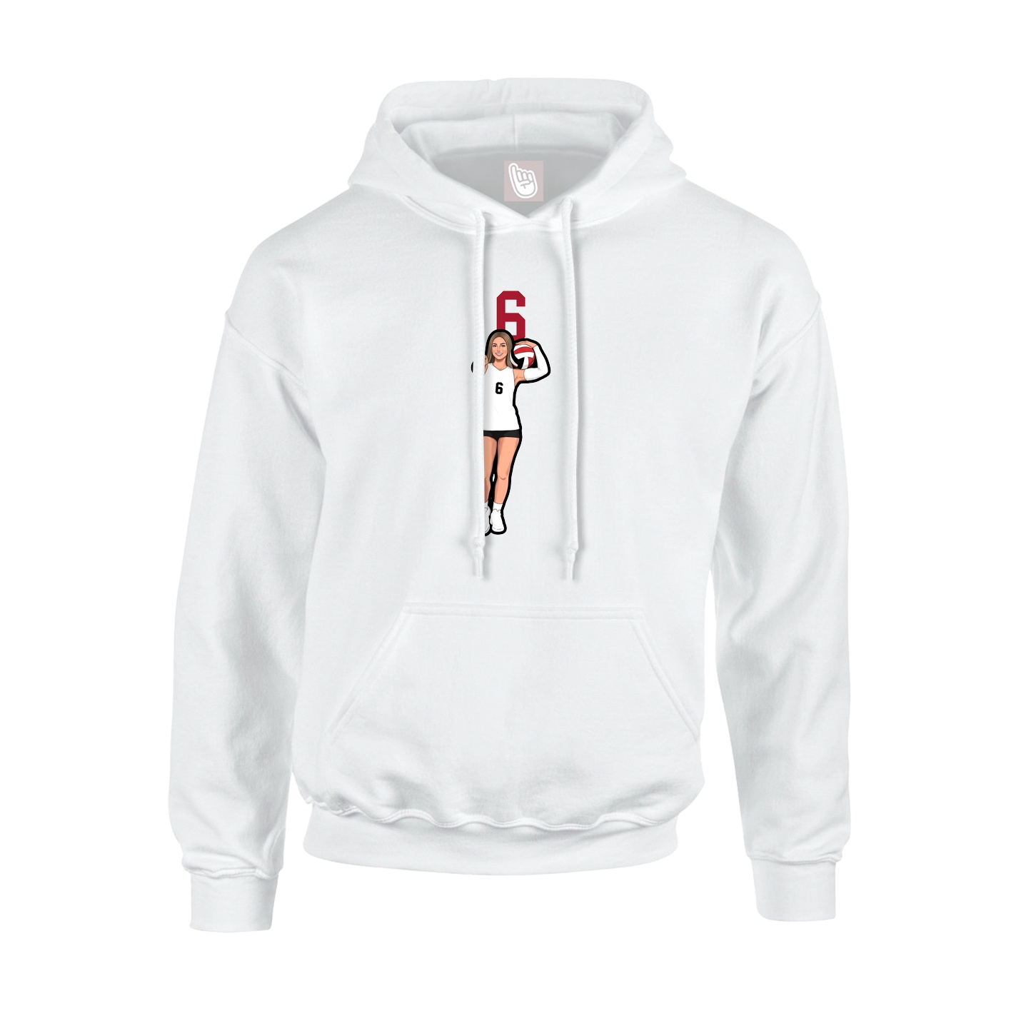 Hoodie — Number Top in White