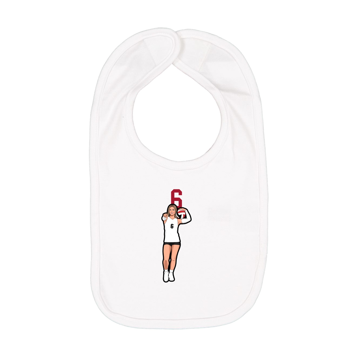 Infant Bib — Number Top in White