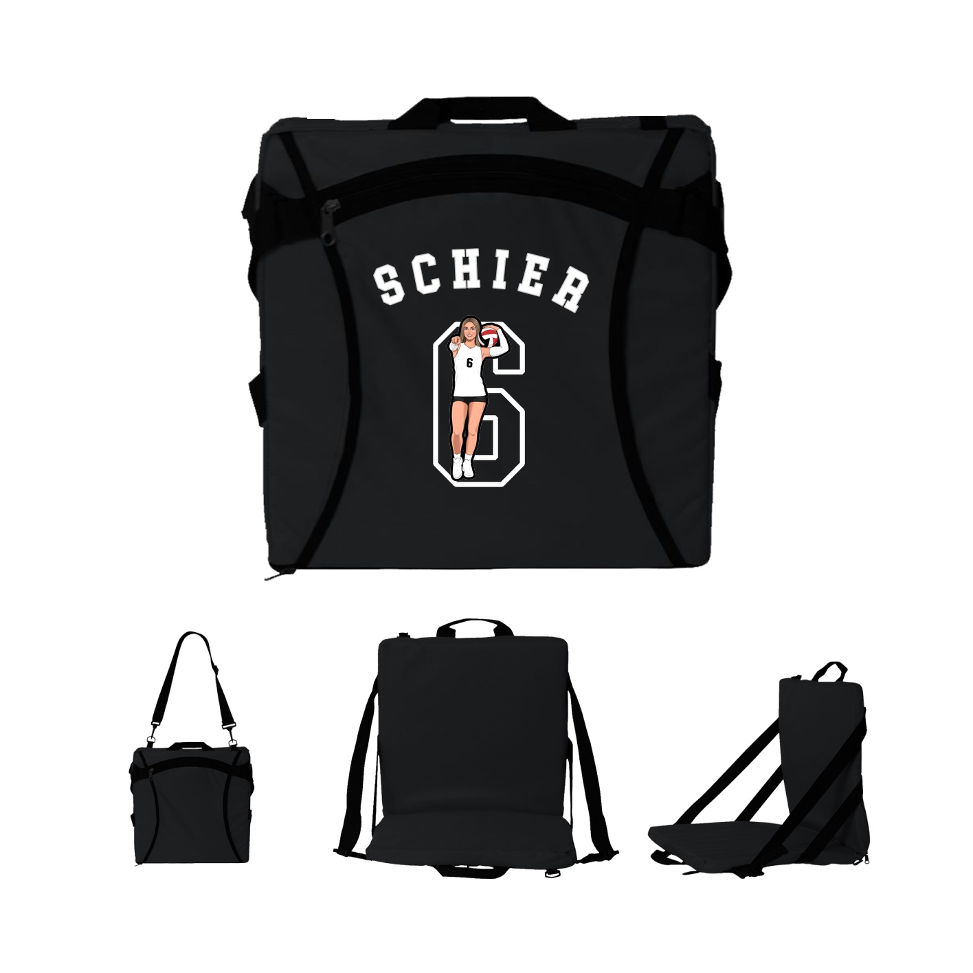 Folding Stadium Seat — Shirsey Arch in Black