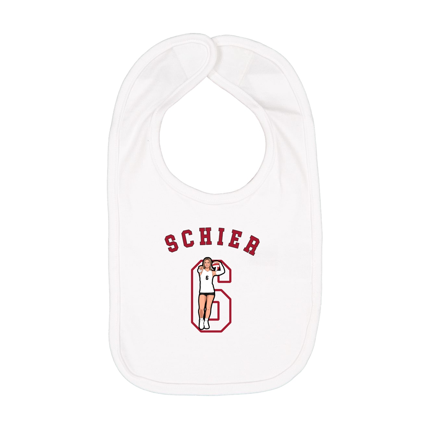 Infant Bib — Shirsey Arch in White