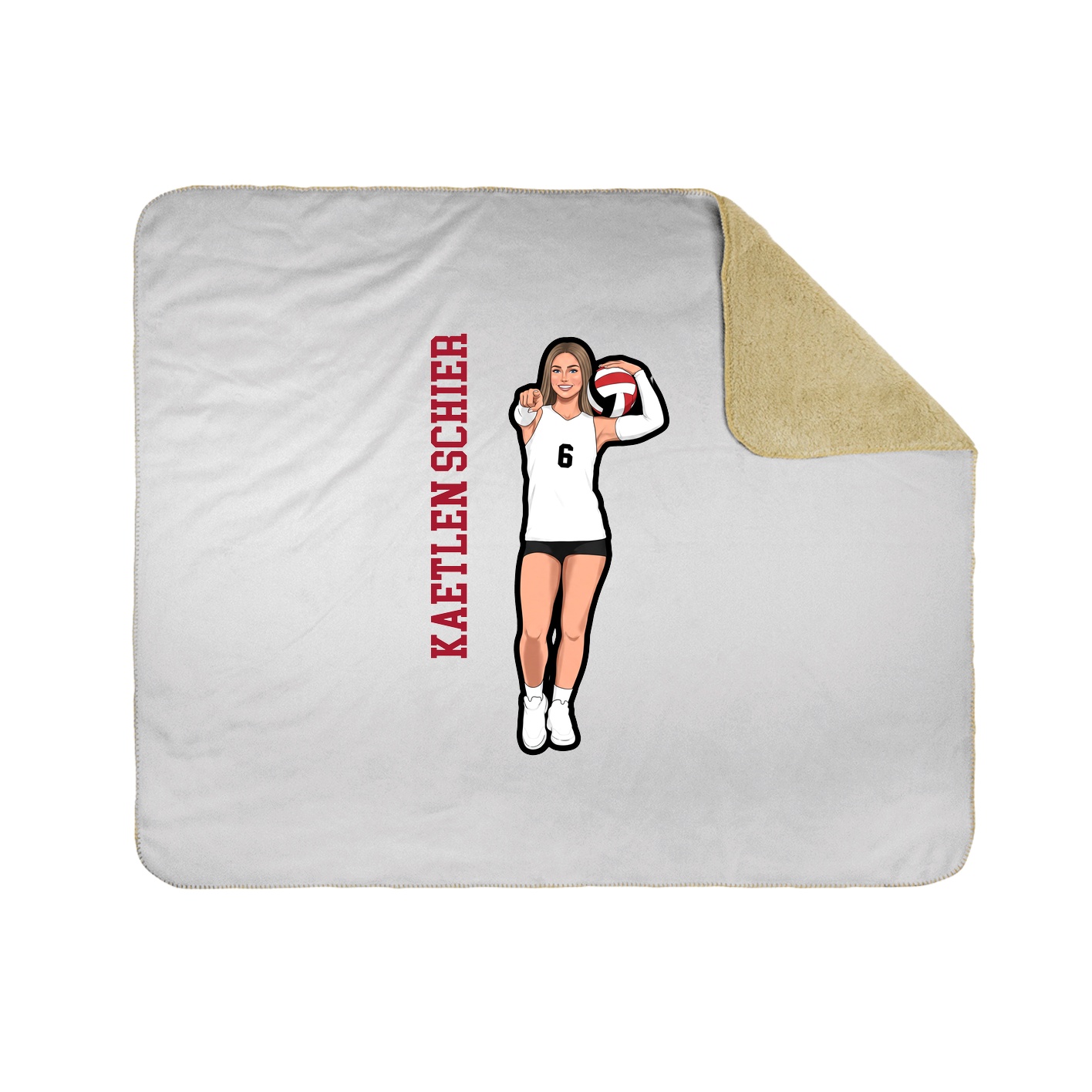 Throw Blanket — Name Vertical in White