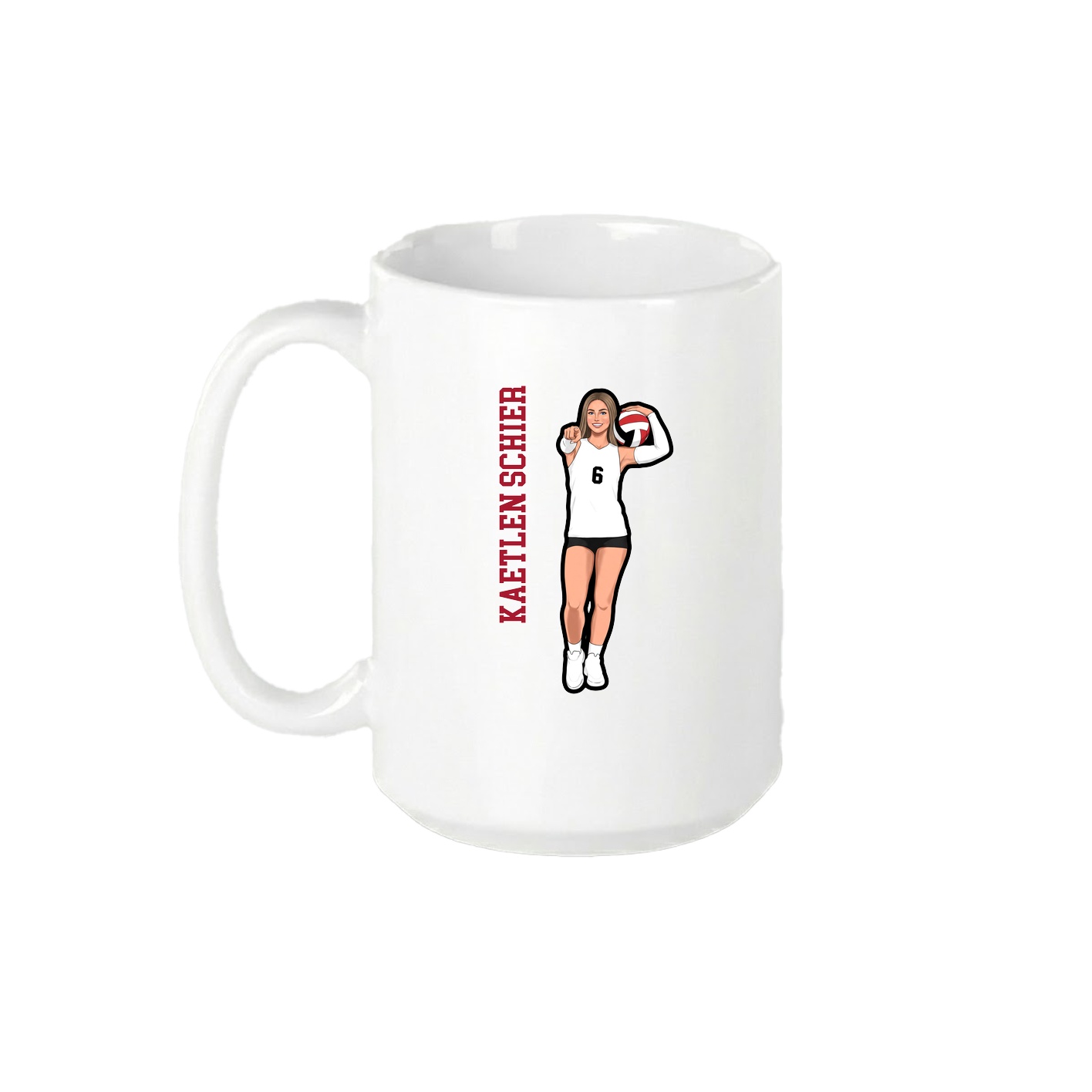 15oz Coffee Mug — Name Vertical in White