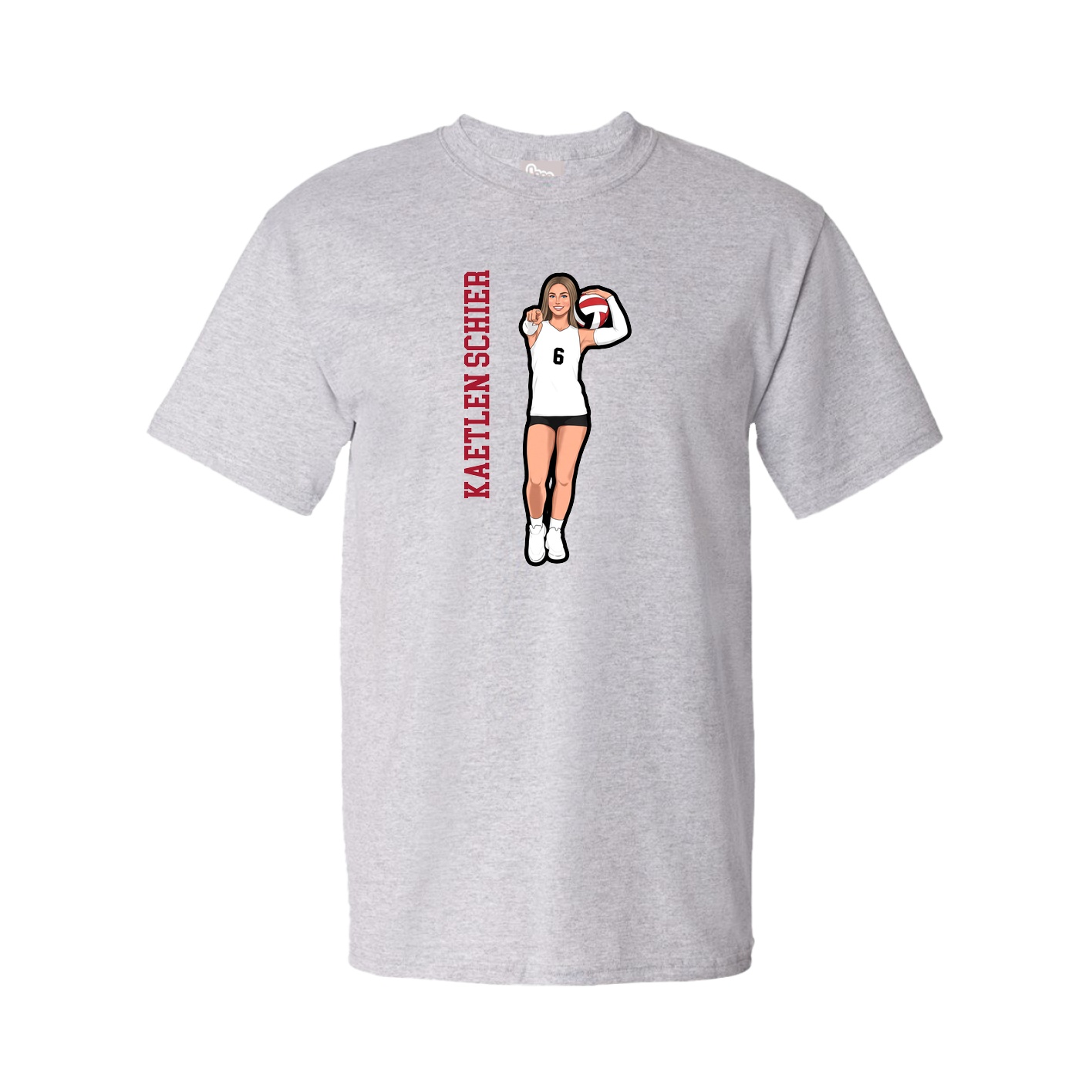 Youth Tee — Name Vertical in Grey