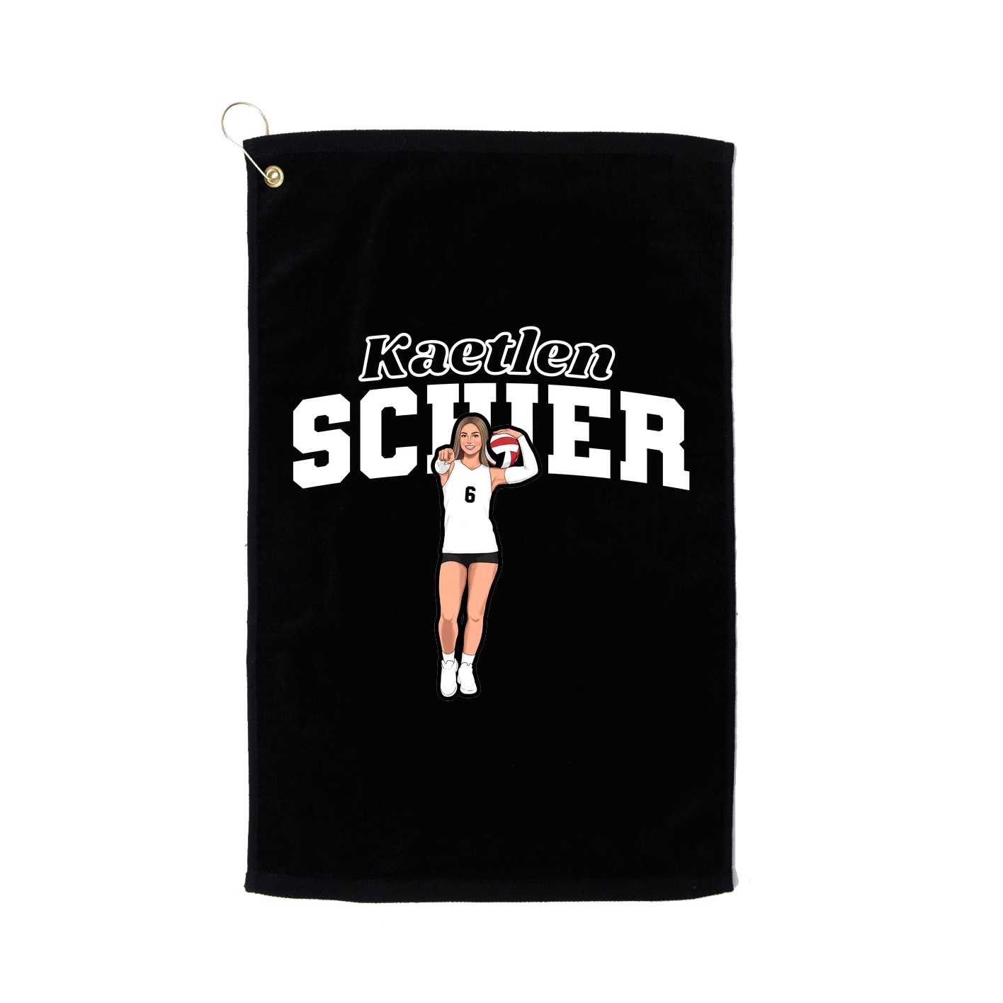 Golf Towel — Name Arch in Black