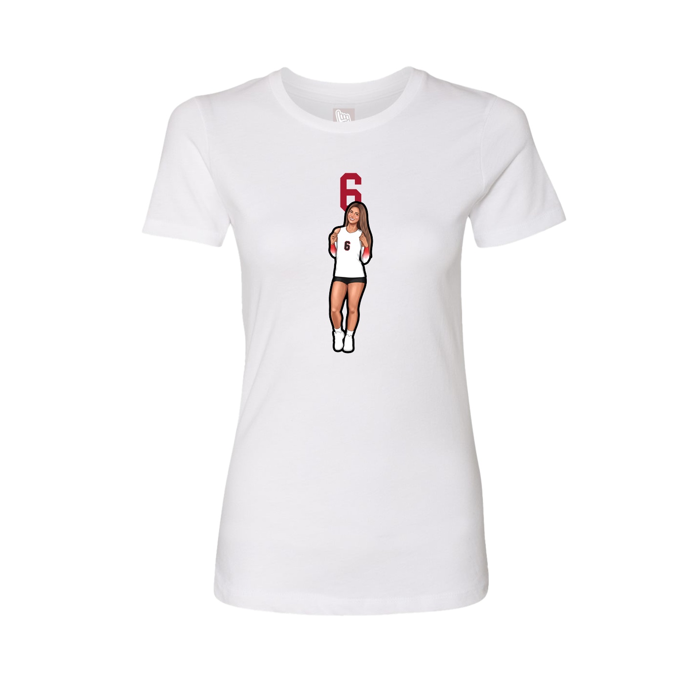Fitted Women's Tee — Number Top in White