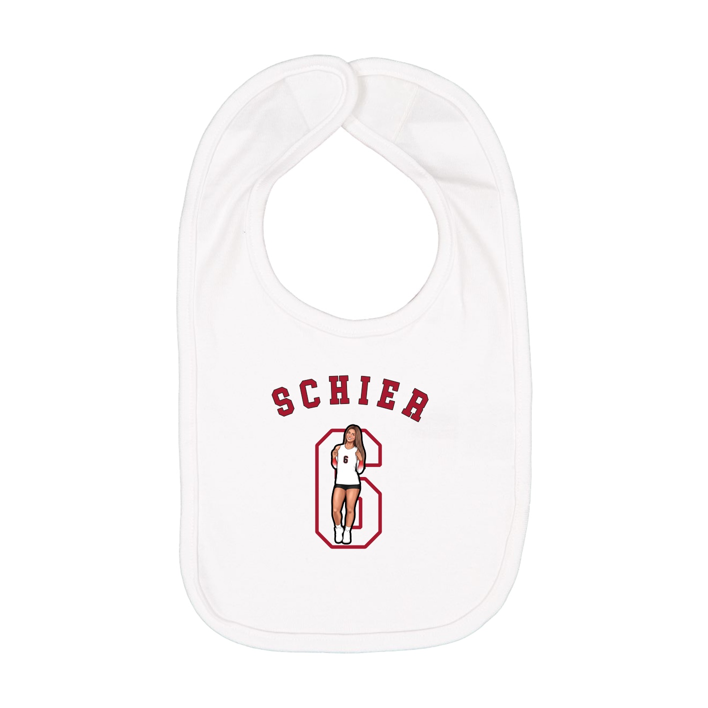 Infant Bib — Shirsey Arch in White
