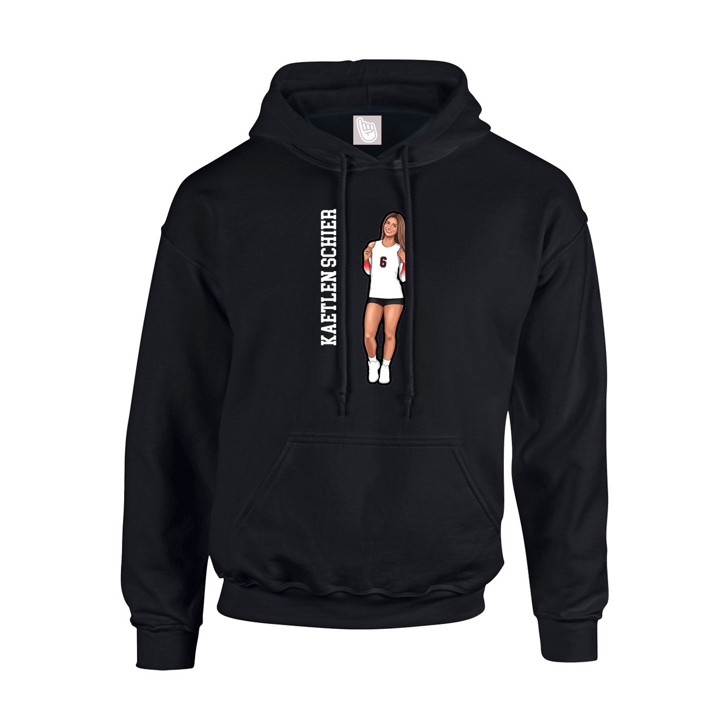 Hoodie — Name Vertical in Black