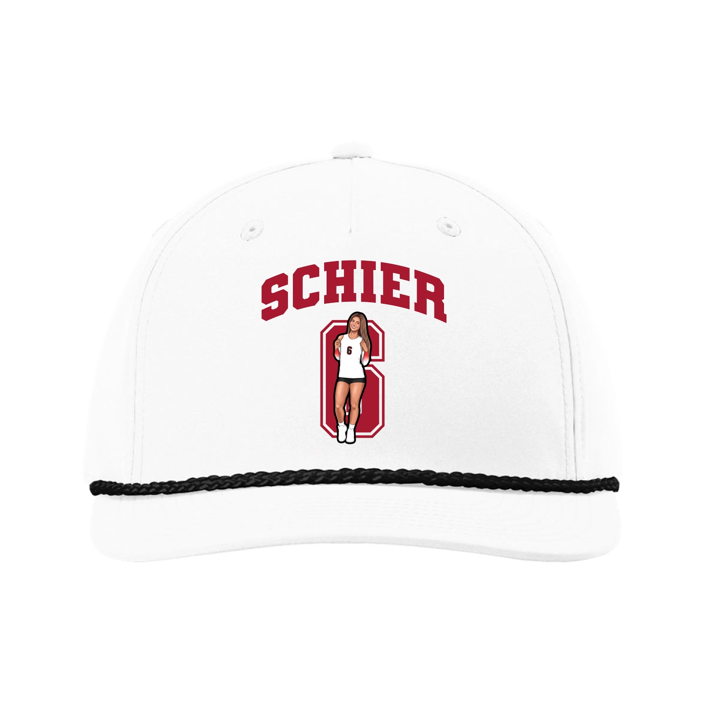 Five-Panel Classic Rope Cap — Number in White