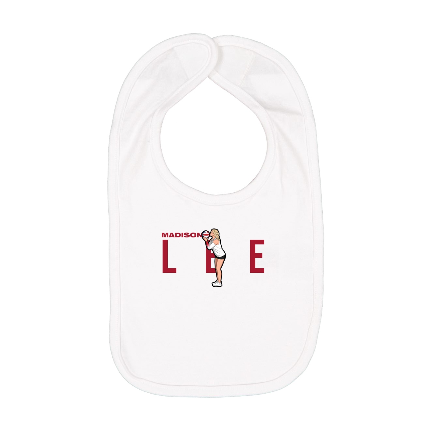 Infant Bib — Player Name in White
