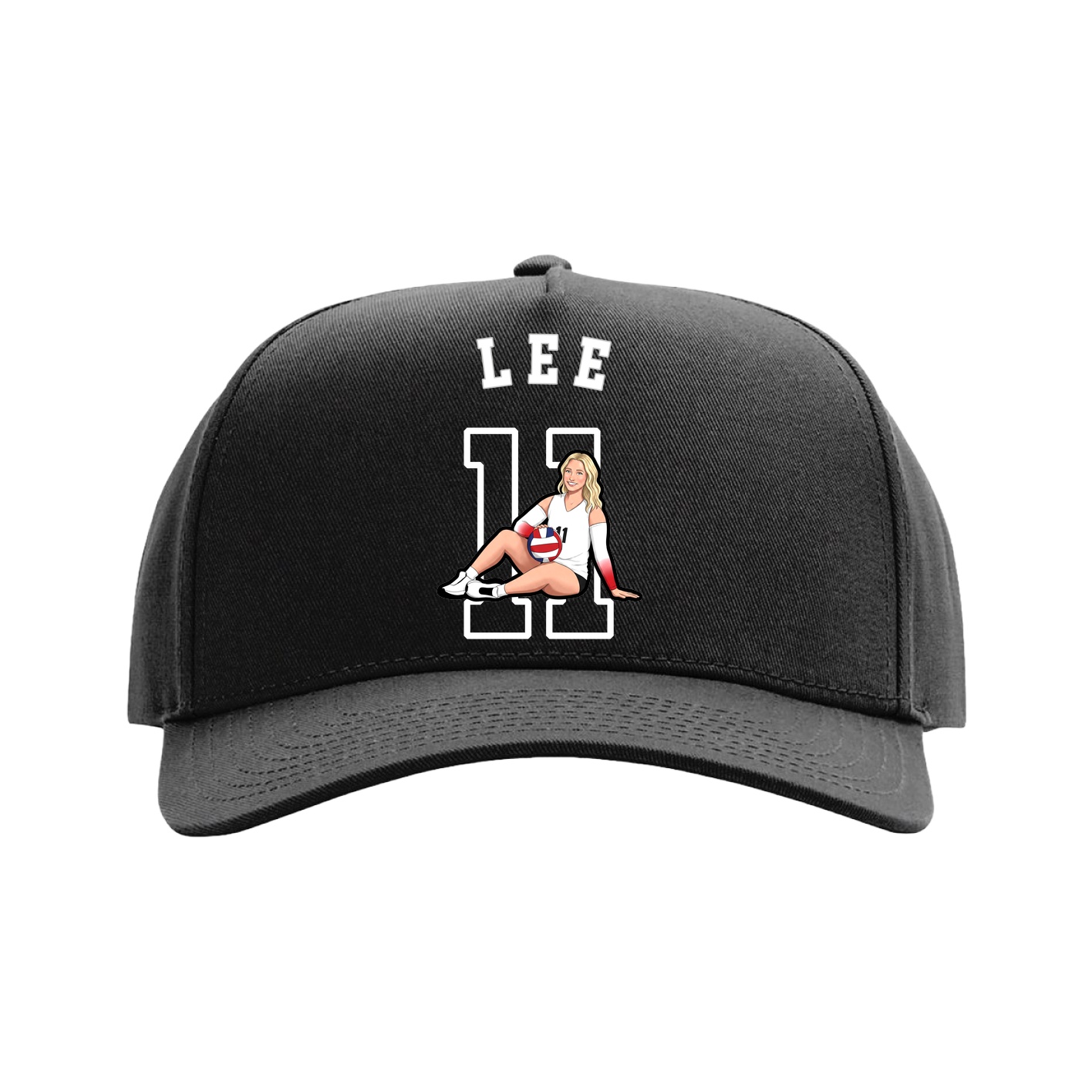 Full Fabric Five-Panel Champ Cap — Shirsey Arch in Black