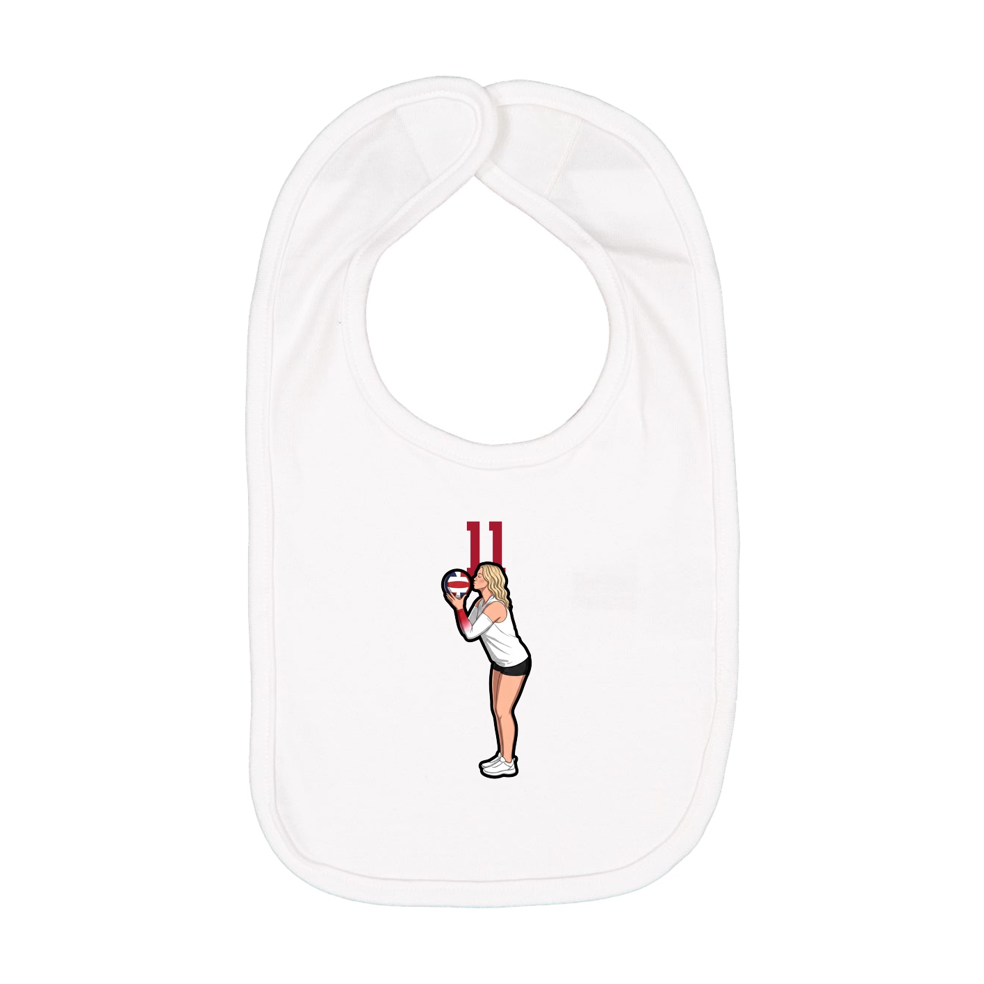 Infant Bib — Number Top in White