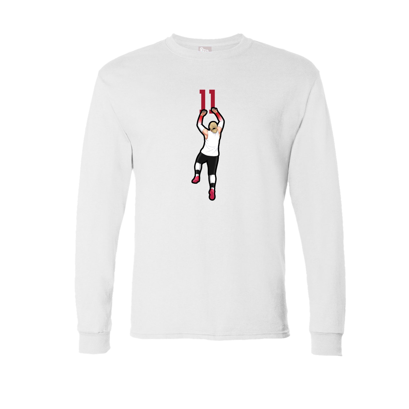 Long Sleeve Tee — Number Top in White