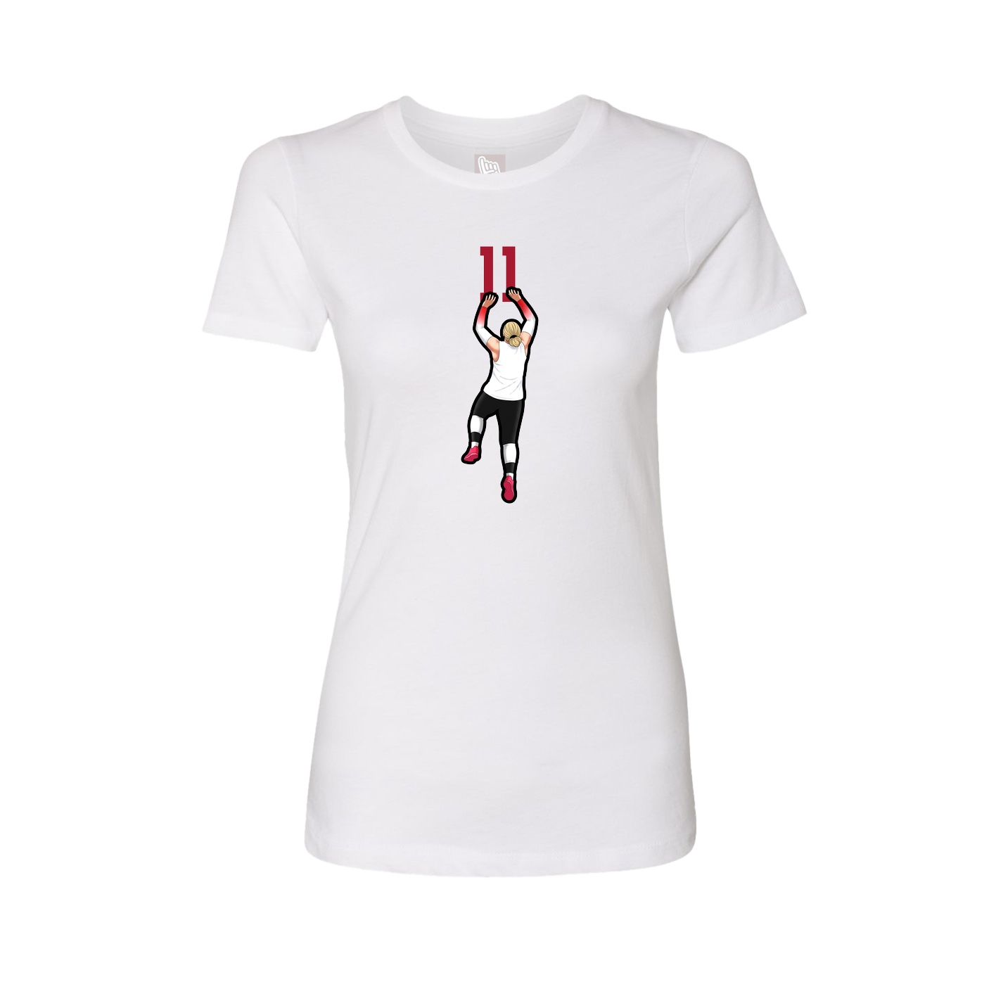 Fitted Women's Tee — Number Top in White