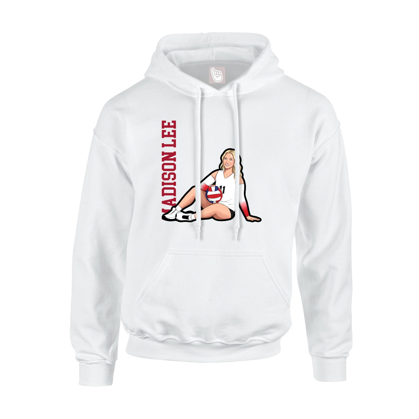 Hoodie — Name Vertical in White