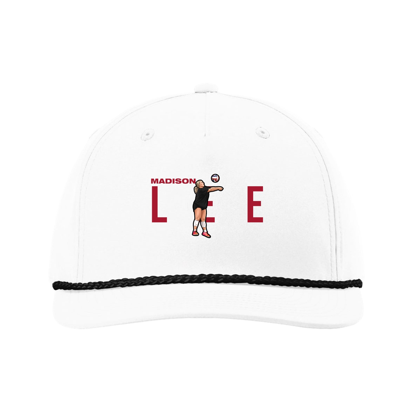 Five-Panel Classic Rope Cap — Player Name in White