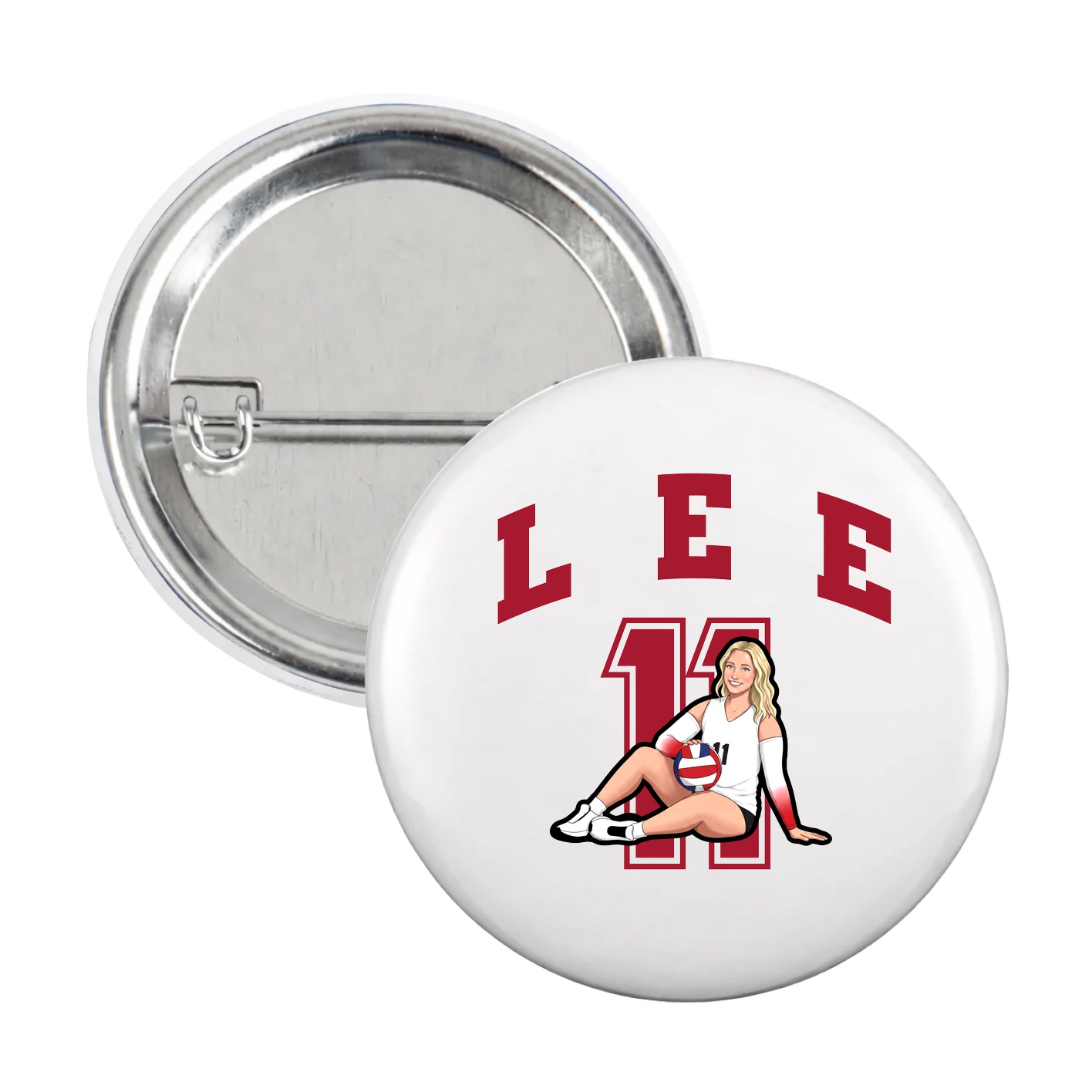 Game Day Button — Number in White