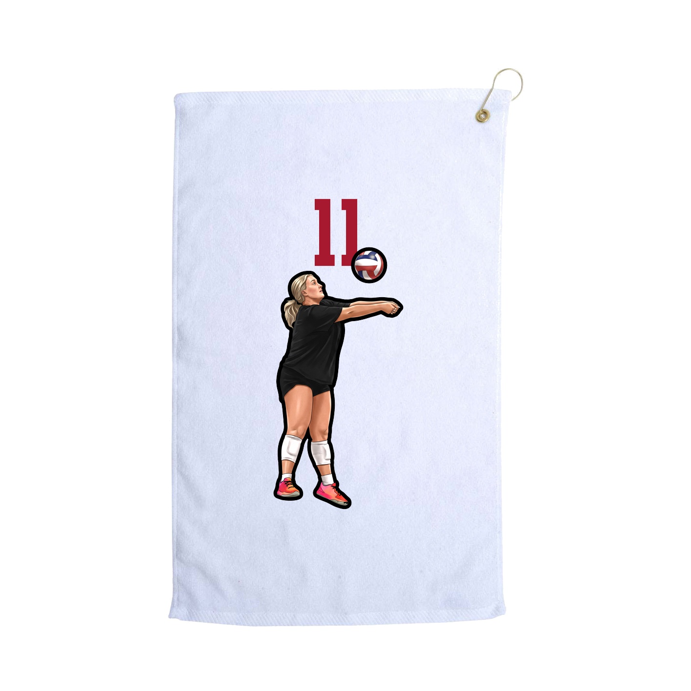 Golf Towel — Number Top in White