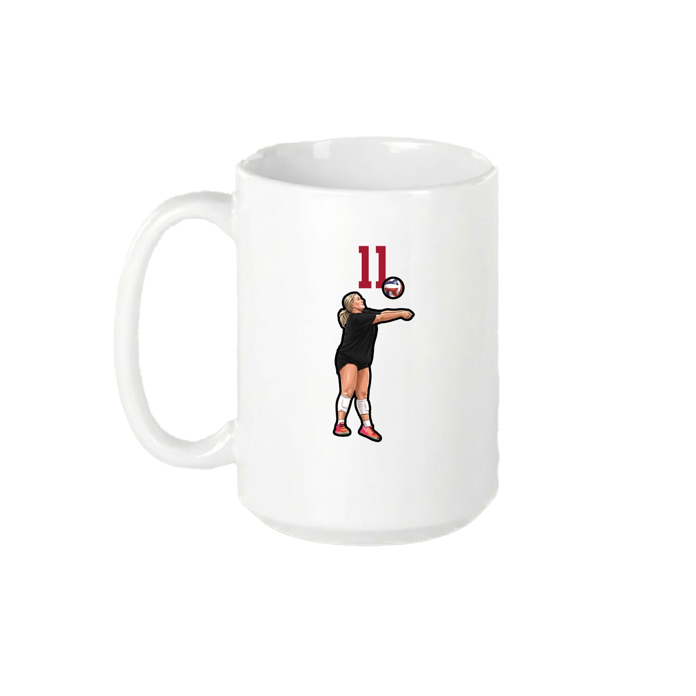 15oz Coffee Mug — Number Top in White