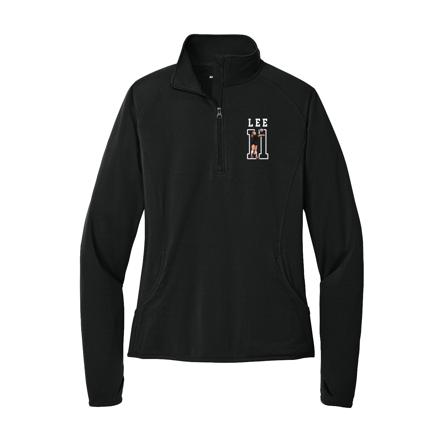 Women's Q-Zip Pullover — Shirsey in Black