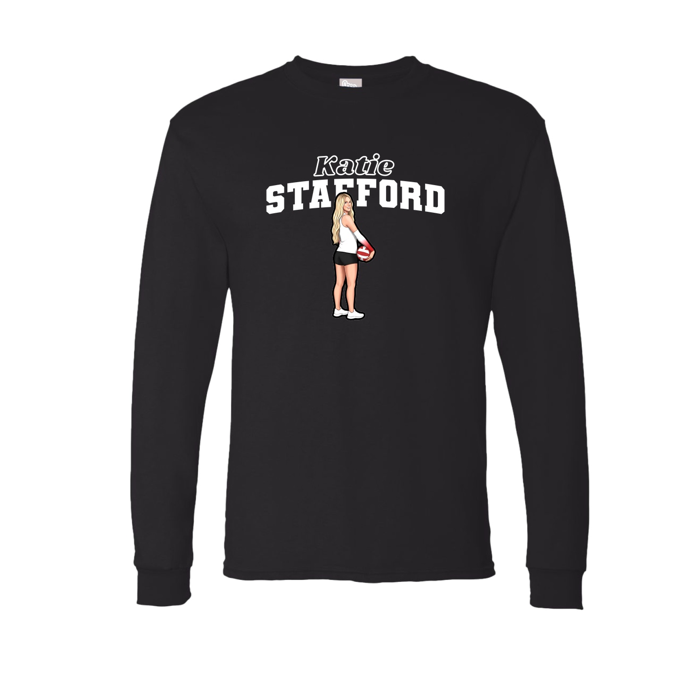 Long Sleeve Tee — Name Arch in Black