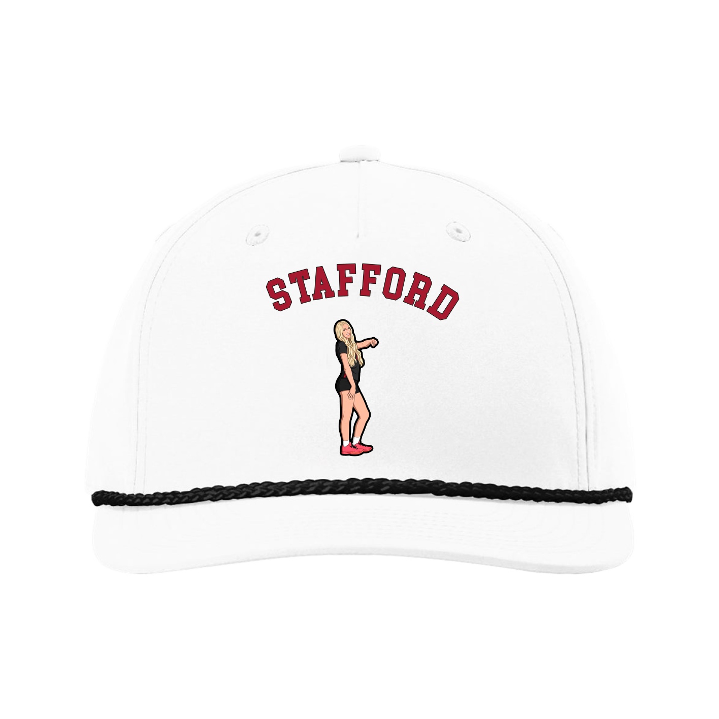 Five-Panel Classic Rope Cap — Shirsey Arch in White