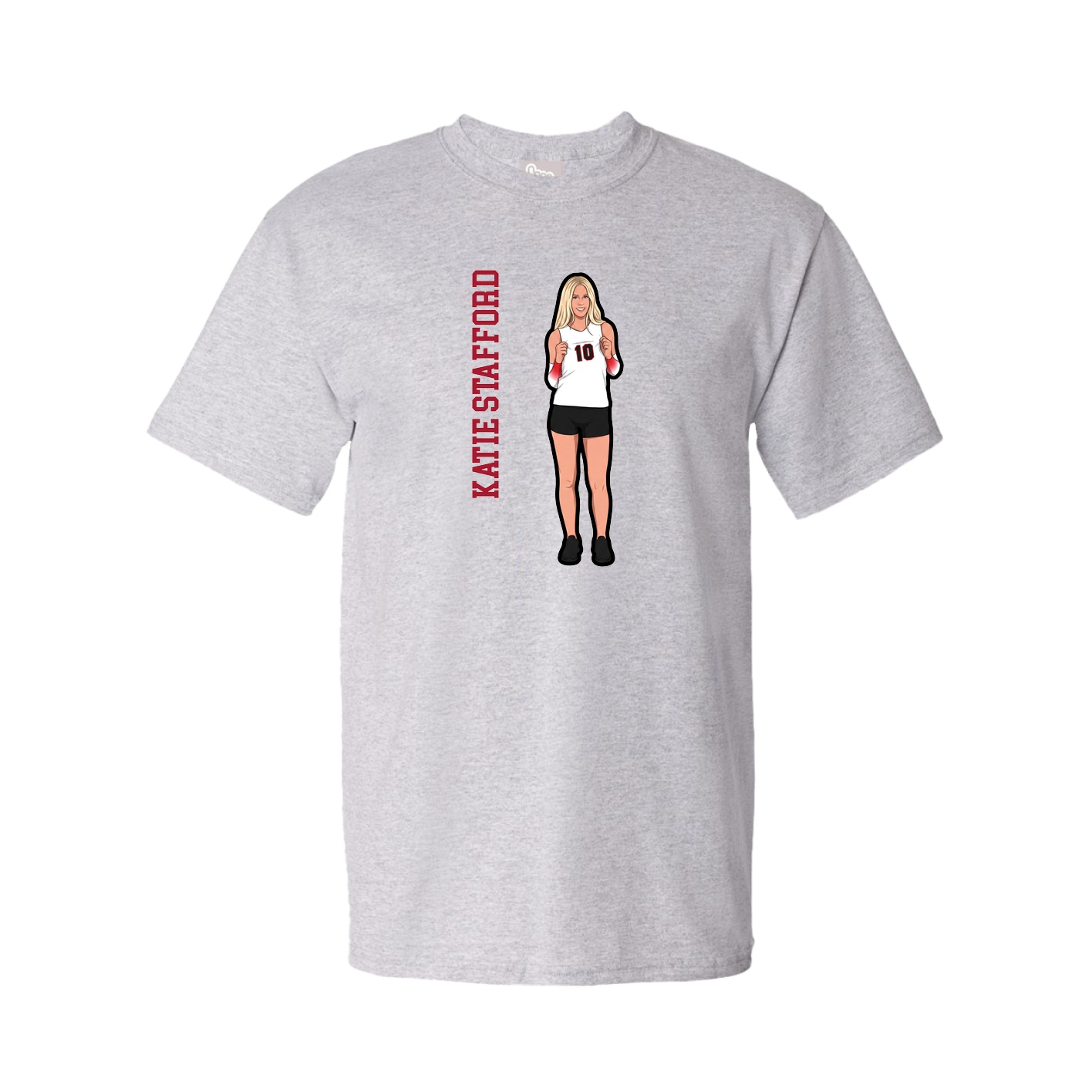 Tee — Name Vertical in Grey