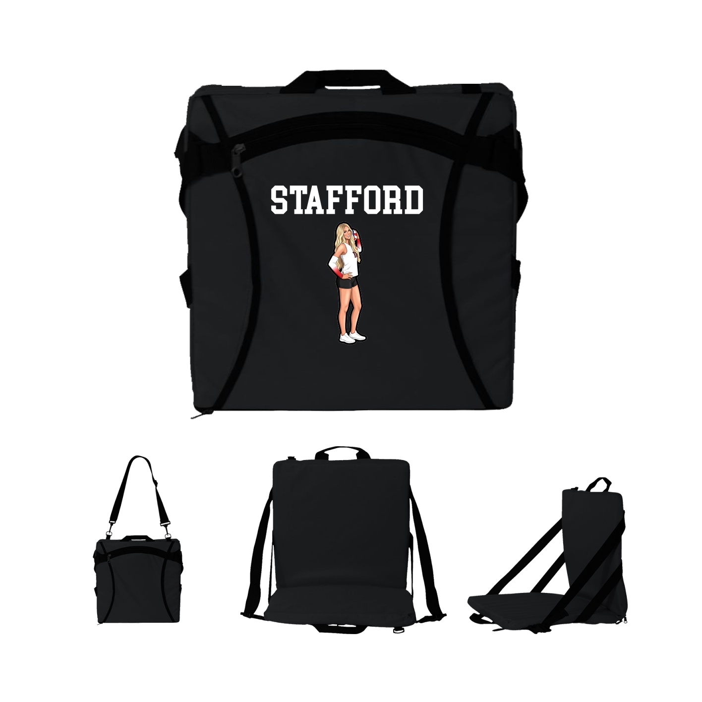 Folding Stadium Seat — Shirsey in Black
